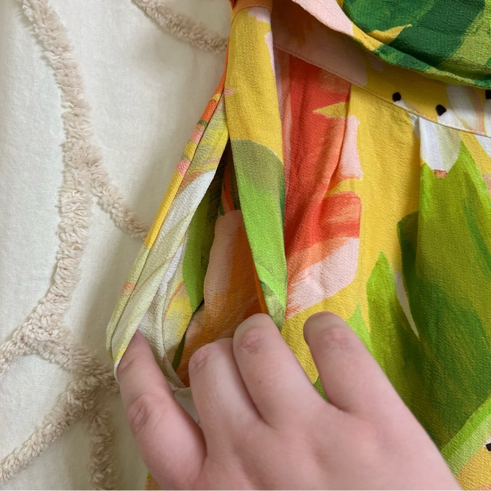 Farm Rio x Anthropologie Vibrant Tropical Banana Print Balloon Pants Size Large - Picture 12 of 16